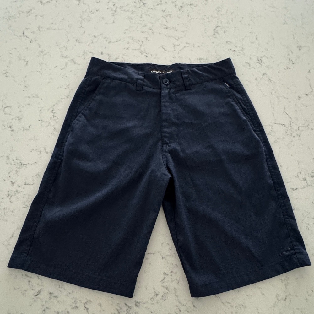 O'Neill Hybrid Shorts Mens 30 Navy Blue Textured Crosshatch Walkshorts